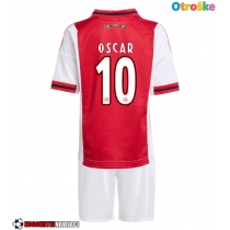 Otroške Nogometnih dresov Ajax Oscar Gloukh #10 Domači 2025-26 Kratki rokavi (+ hlače)
